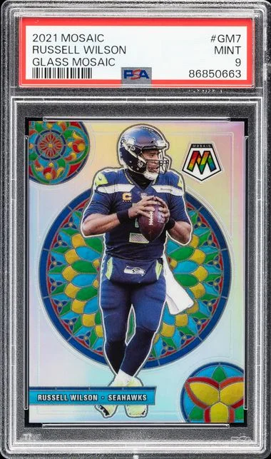 2021 Panini Mosaic Russell Wilson Glass Mosaic #GM7 card image