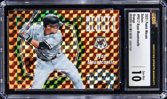 2021 Panini Mosaic Ryan Mountcastle Debuts Orange #PD17 card image
