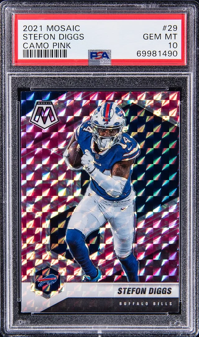 2021 Panini Mosaic Stefon Diggs Camo Pink #29 card image