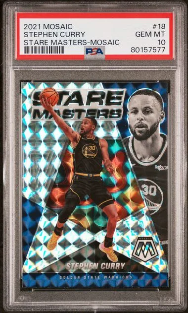 2021 Panini Mosaic Stephen Curry Stare Masters Mosaic #18 card image