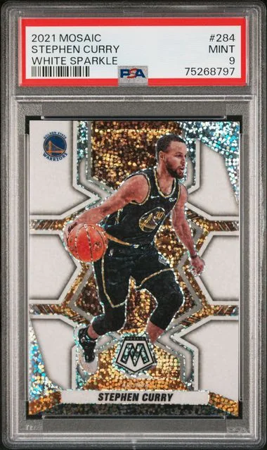 2021 Panini Mosaic Stephen Curry White Sparkle #284 card image