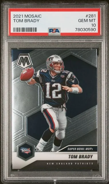 2021 Panini Mosaic Tom Brady No Huddle Pink #281 card image