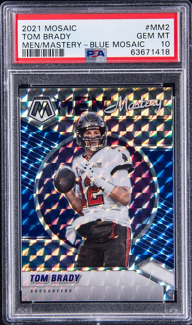2021 Panini Mosaic Tom Brady Men of Mastery Blue #MM2 card image