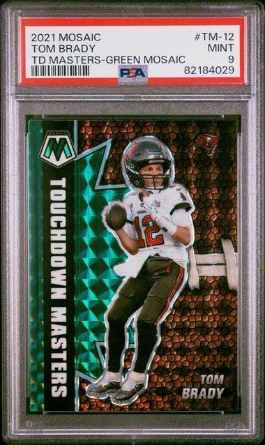 2021 Panini Mosaic Tom Brady Touchdown Masters Green Mosaic #Tm-12 card image