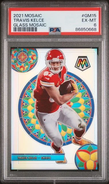 2021 Panini Mosaic Travis Kelce Glass Mosaic #GM15 card image