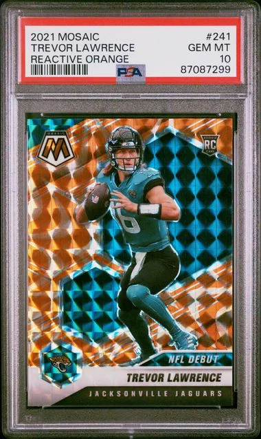 2021 Panini Mosaic Trevor Lawrence Reactive Orange #241 card image