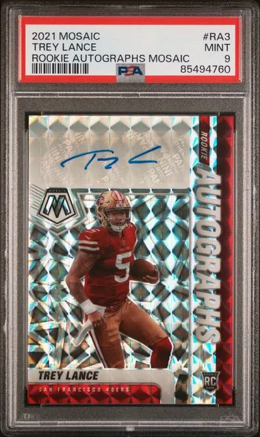 2021 Panini Mosaic Trey Lance Autographs Mosaic #RA3 card image