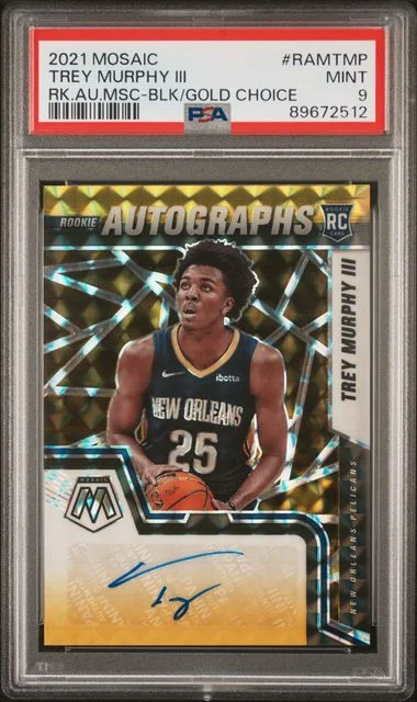 2021 Panini Mosaic Trey Murphy III Autographs Mosaic Black/Gold Choice #RAMTMP card image