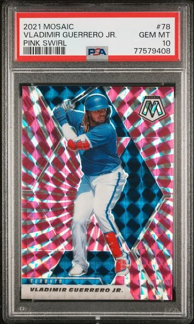 2021 Panini Mosaic Vladimir Guerrero Jr Pink Swirl #78 card image