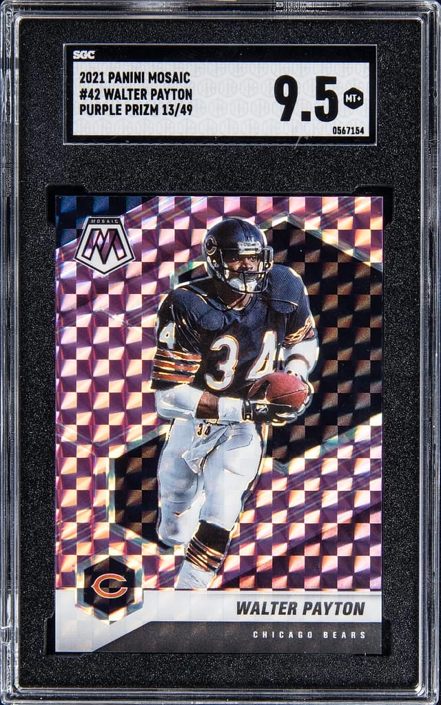2021 Panini Mosaic Walter Payton Purple Prizm #42 card image