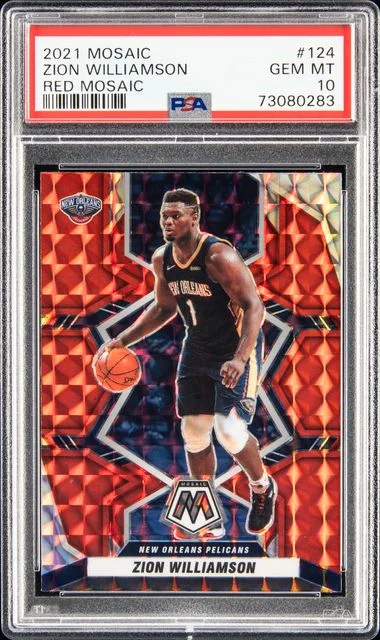 2021 Panini Mosaic Zion Williamson Red Mosaic #124 card image