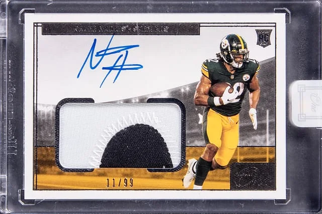 2021 Panini Najee Harris One Patch Autograph (RPA) Blue #13 card image