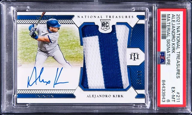 2021 Panini National Treasures Alejandro Kirk Material Signature #211 card image
