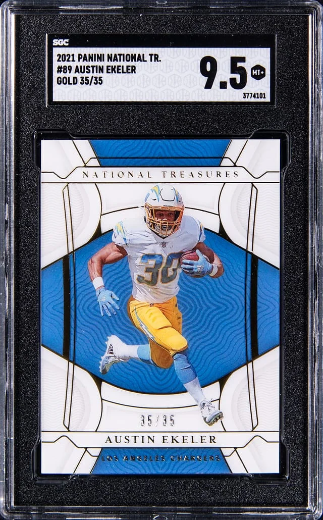 2021 Panini National Treasures Austin Ekeler Gold #89 card image