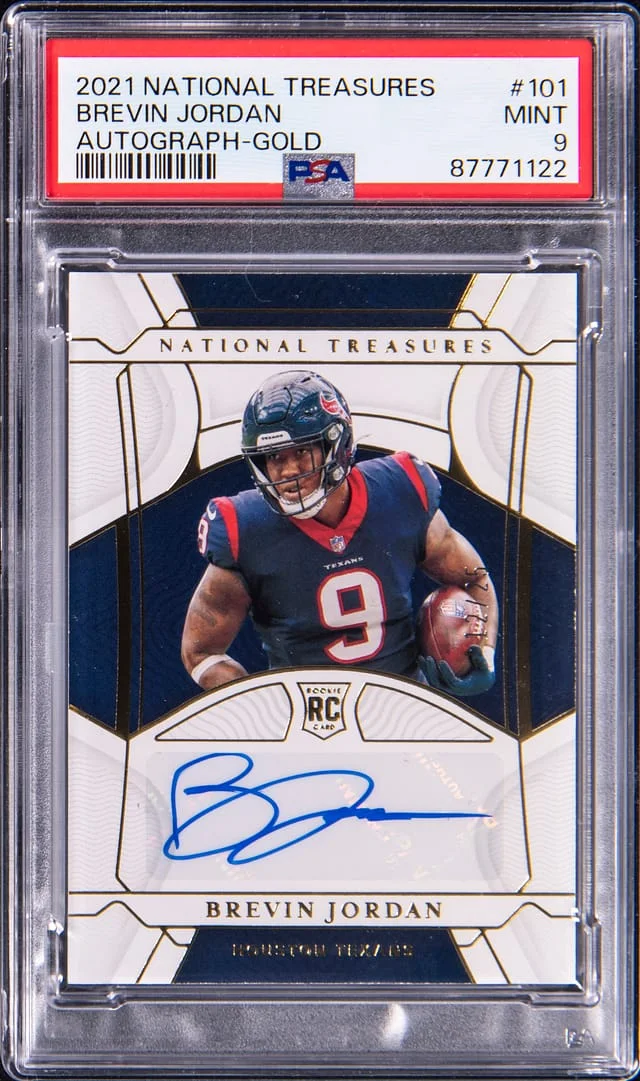2021 Panini National Treasures Brevin Jordan Autograph Gold #101 card image
