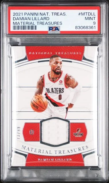 2021 Panini National Treasures Damian Lillard Material Treasures #MTDLL card image