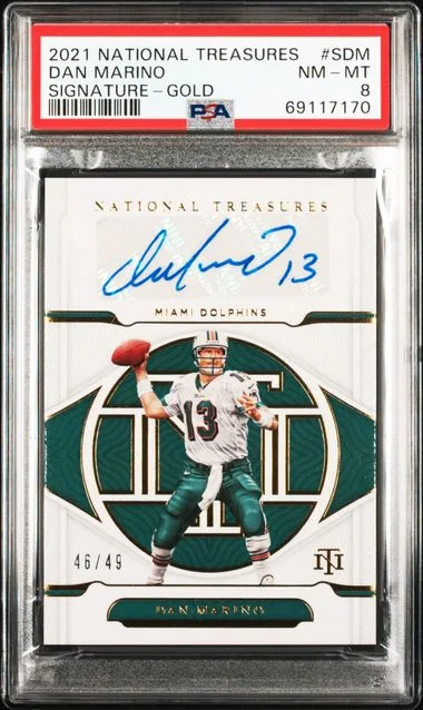 2021 Panini National Treasures Dan Marino Signatures Gold #SDM card image
