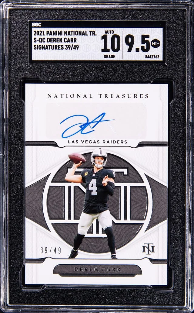 2021 Panini National Treasures Derek Carr Signatures #S-DC card image