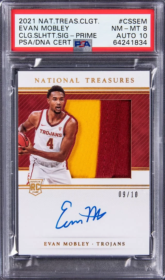 2021 Panini National Treasures Evan Mobley Collegiate Silhouette Prime Signatures #CSS-EM card image