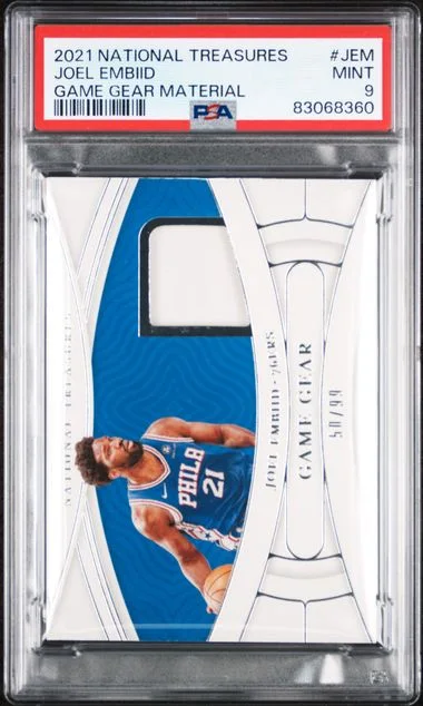 2021 Panini National Treasures Game Gear Materials Jem Joel Embiid #no-number card image