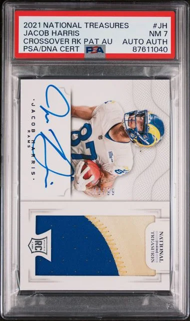 2021 Panini National Treasures Jacob Harris Crossover Patch Autographs #JH card image
