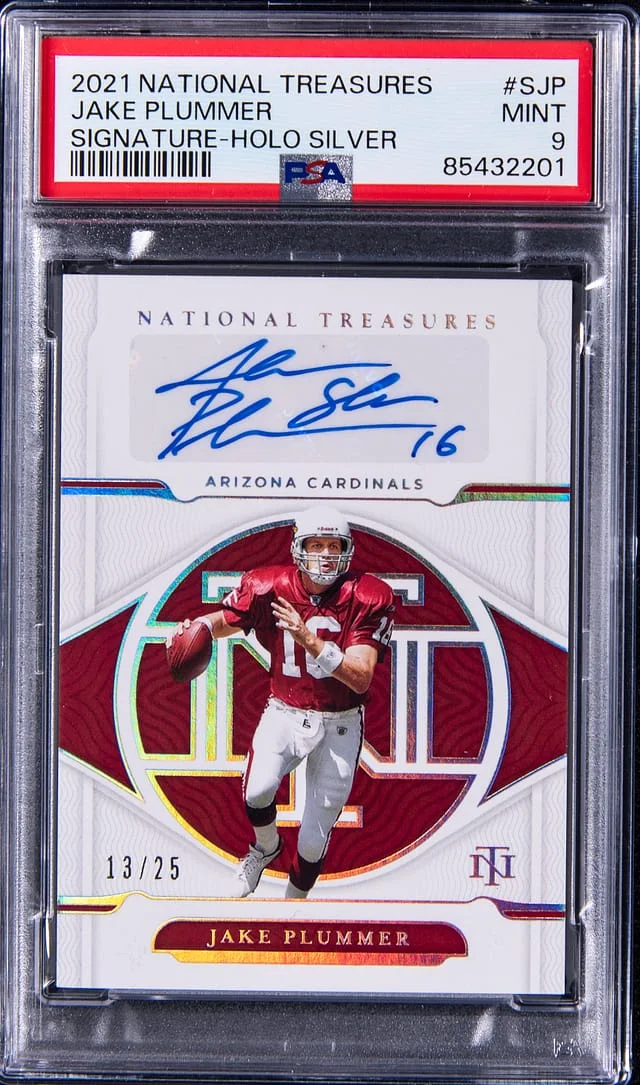 2021 Panini National Treasures Jake Plummer Signature Holo Silver #SJP card image