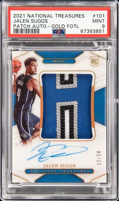 2021 Panini National Treasures Jalen Suggs Patch Autograph-Gold Fotl #101 card image