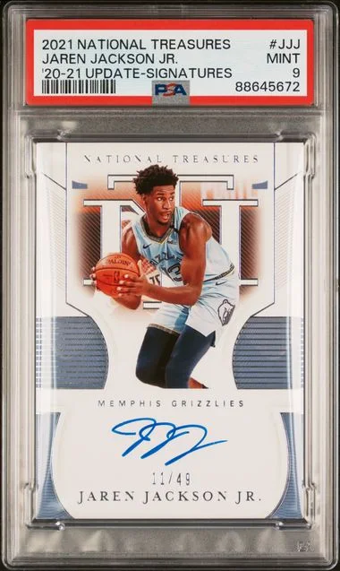 2021 Panini National Treasures Jaren Jackson Jr. 2020-21 National Treasures Update Signatures #JJJ card image