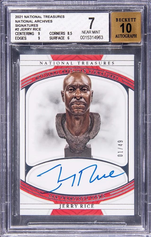 2021 Panini National Treasures Jerry Rice National Archives Signatures #NA-JR card image