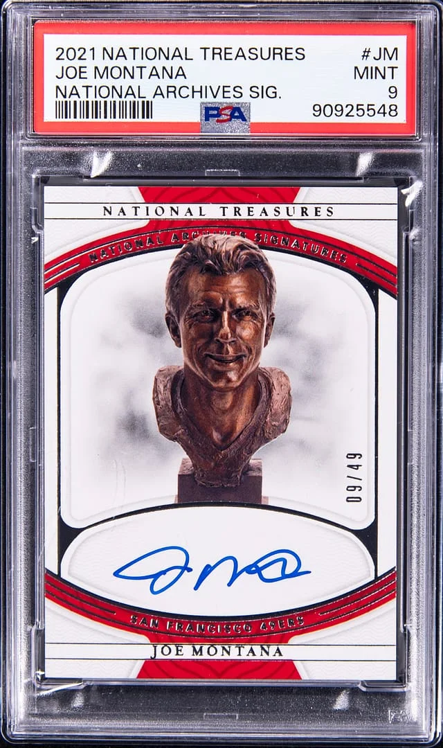 2021 Panini National Treasures Joe Montana National Archives Signature #NA-JM card image