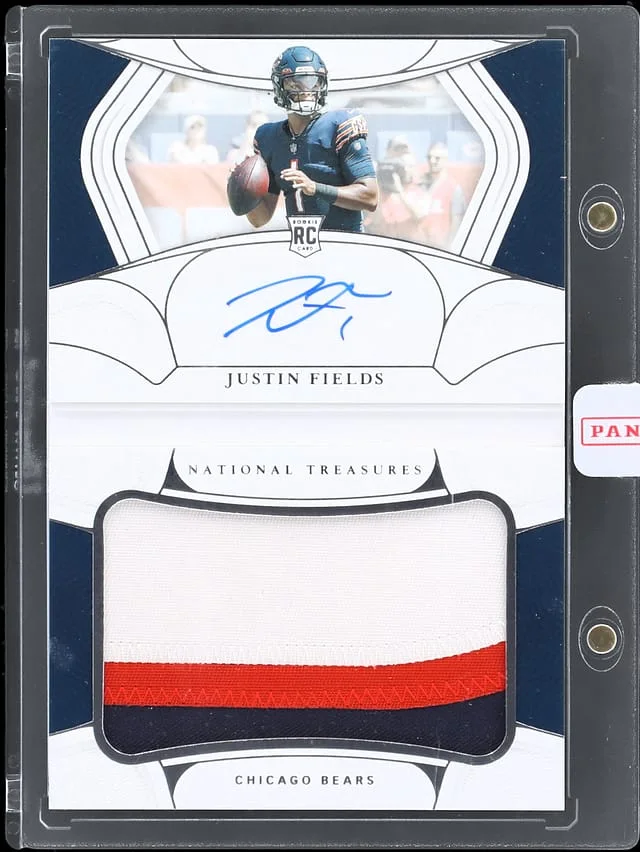 2021 Panini National Treasures Justin Fields Jumbo Prime Signatures #RBJ-JF card image