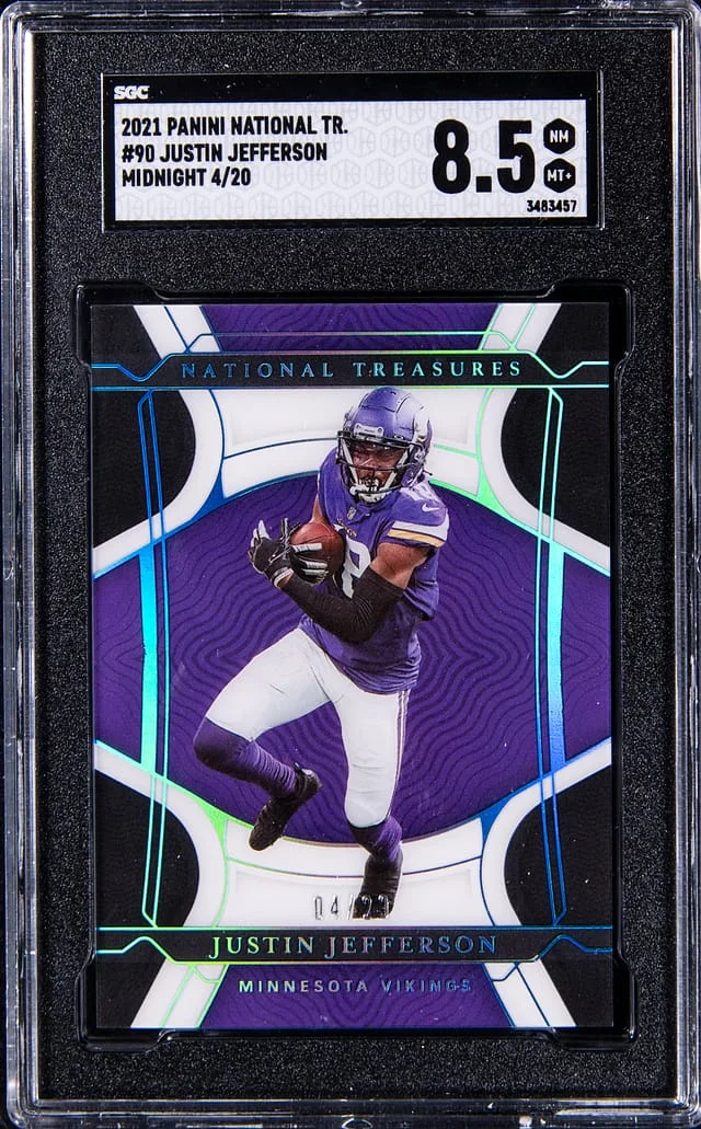 2021 Panini National Treasures Justin Jefferson Midnight #90 card image