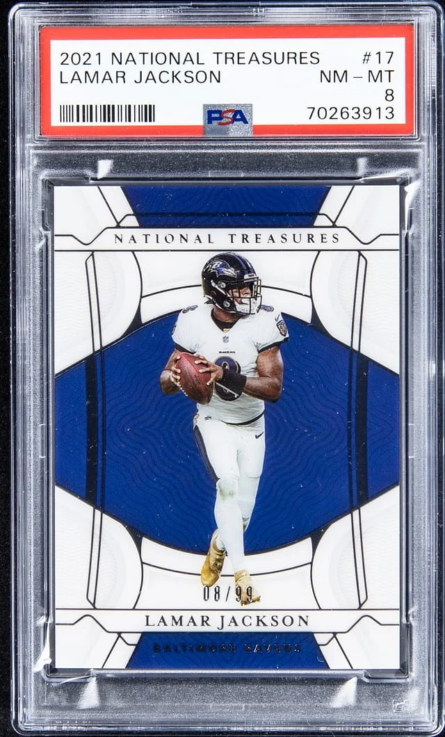 2021 Panini National Treasures Lamar Jackson #17 card image