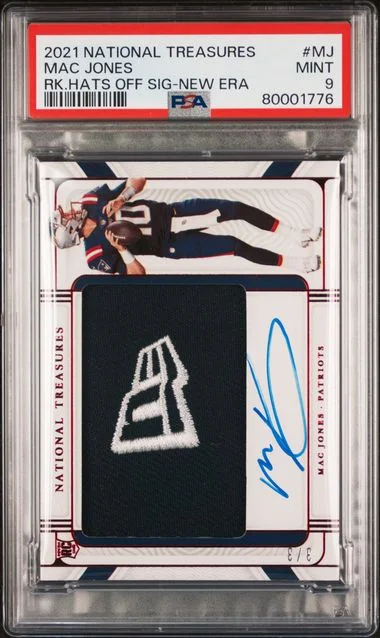 2021 Panini National Treasures Mac Jones Treasured Moments #MJ card image