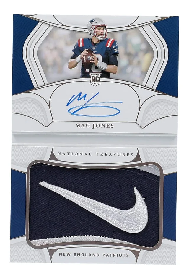 2021 Panini National Treasures Mac Jones Jumbo Prime Signatures #RJB-MJ card image