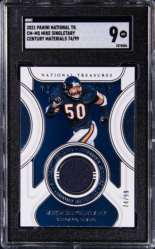 2021 Panini National Treasures Mike Singletary Century Materials #CM-MS card image