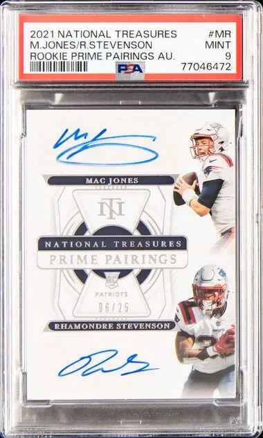 2021 Panini National Treasures M.Jones/R.Stevenson Prime Pairings Autographs #RPR-MR card image