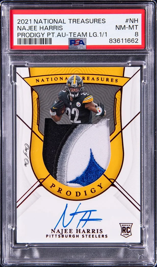 2021 Panini National Treasures Najee Harris Prodigy Patch Autograph Team Logo #PPA-NH card image