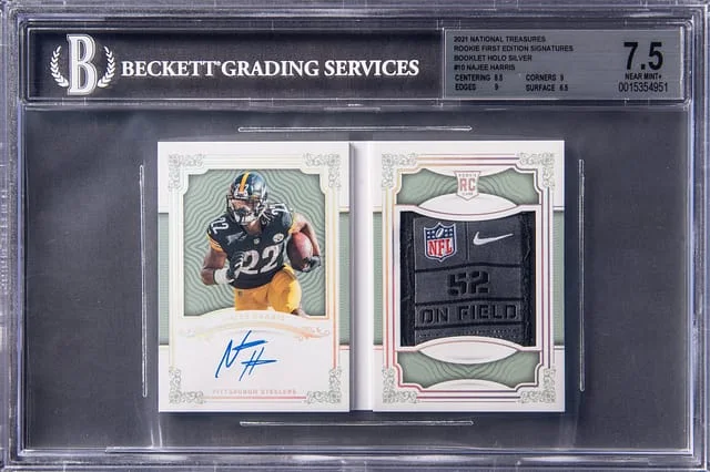 2021 Panini National Treasures Najee Harris First Edition Signature Booklet Holo Silver #RFE-NJ card image