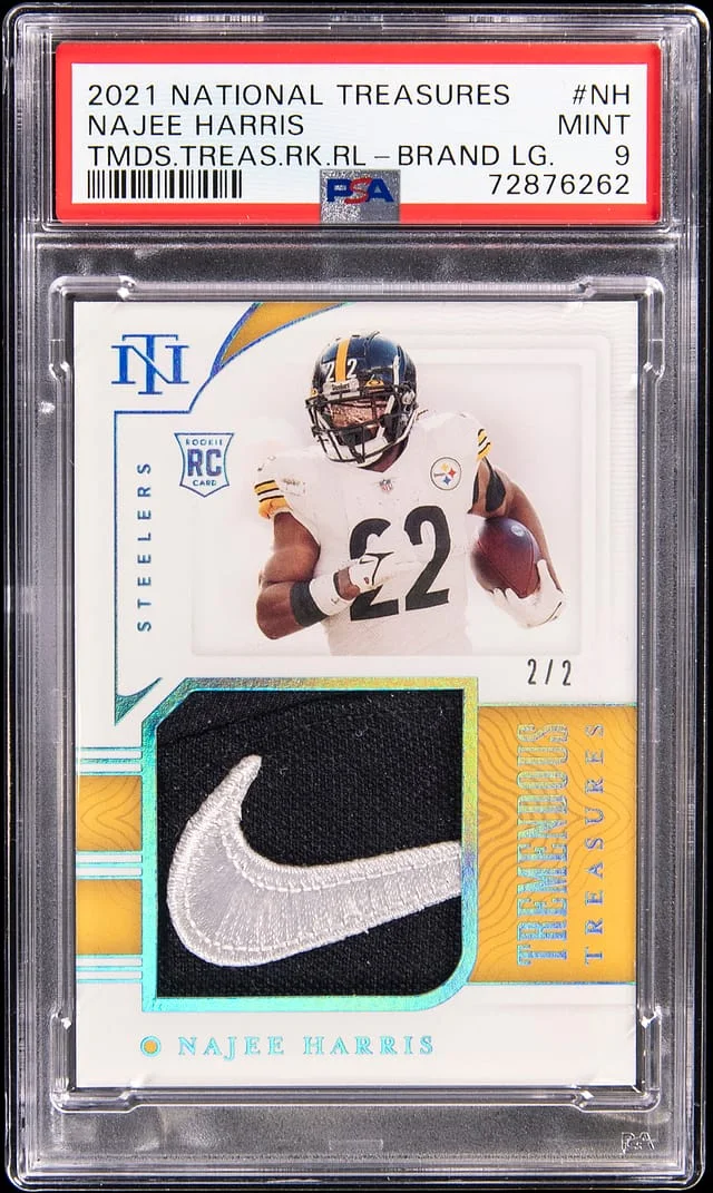 2021 Panini National Treasures Najee Harris Tremendous Treasures Relics Brand Logo #TTR-NH card image