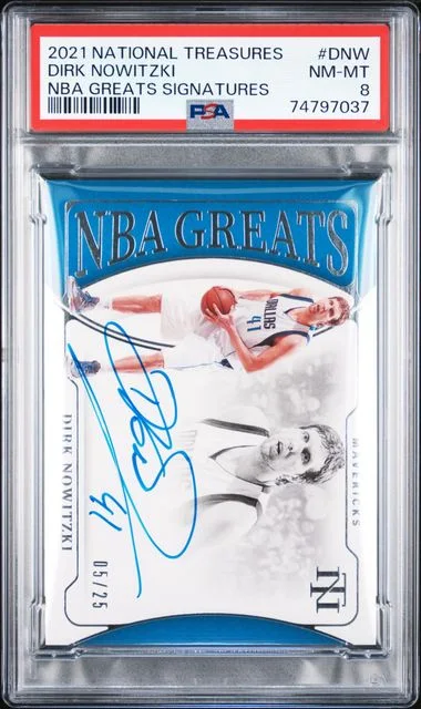 2021 Panini National Treasures NBA Greats Signatures Dnw Dirk Nowitzki #no-number card image