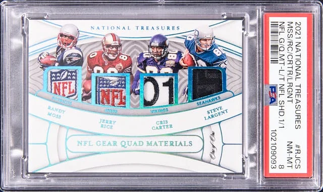 2021 Panini National Treasures NFL Gear Quad Materials Laundry #no-number card image