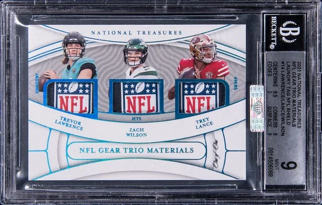 2021 Panini National Treasures NFL Gear Trio Materials Laundry #no-number card image