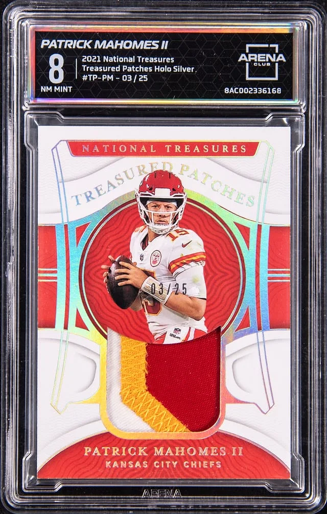 2021 Panini National Treasures Patrick Mahomes II Patches Holo Silver #TP-PM card image