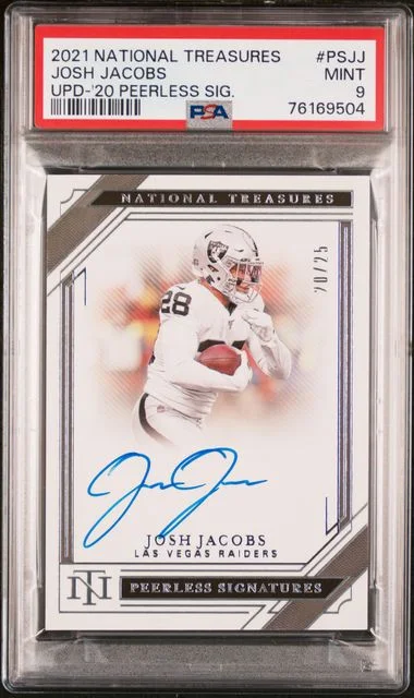 2021 Panini National Treasures Peerless Signatures Psjj Josh Jacobs Update #2020 card image