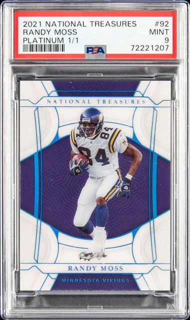 2021 Panini National Treasures Randy Moss Platinum #92 card image