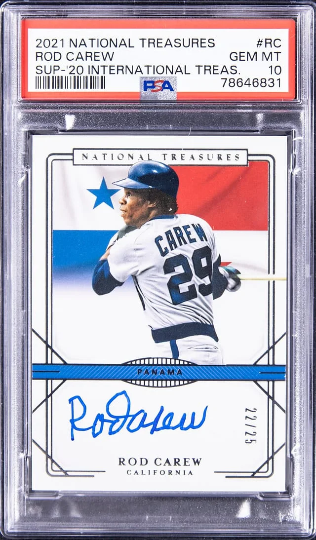 2021 Panini National Treasures Rod Carew International Treasures #IT- card image