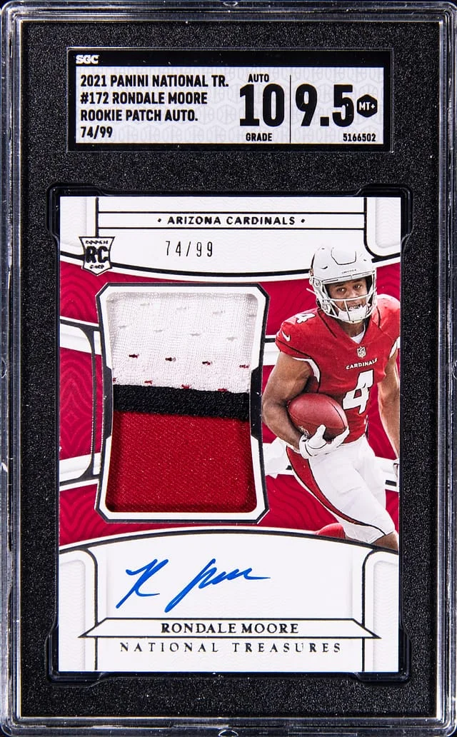 2021 Panini National Treasures Rondale Moore Patch Autograph #172 card image