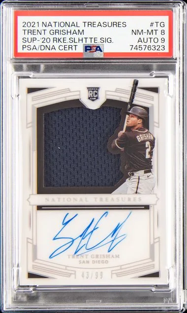 2021 Panini National Treasures Silhouette Signatures Tg Trent Grisham Supplied #2020 card image