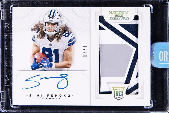 2021 Panini National Treasures Simi Fehoko 2022 Panini Honors Recollection Crossover Patch Autograph #CRS-SF card image